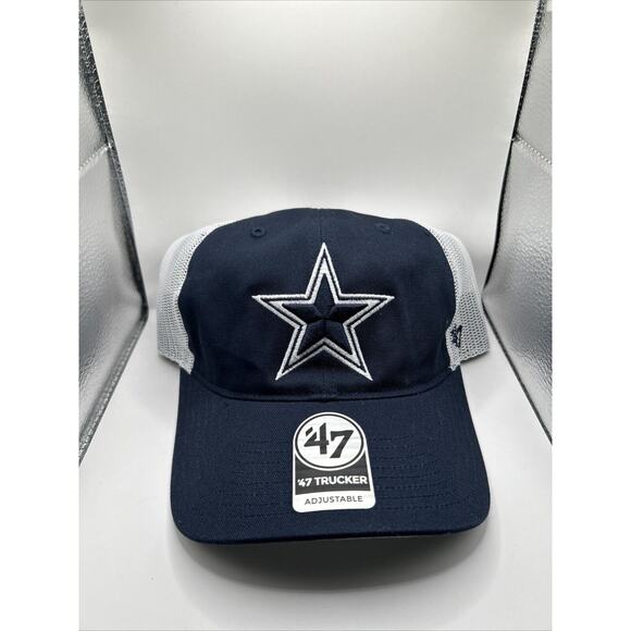 NWT '47 Brand Dallas Cowboys Star Logo Dark Navy Blue MVP Trucker Snapback Hat - Picture 1 of 5